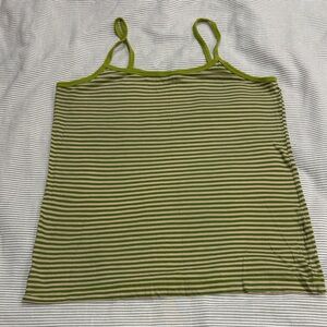 J. Crew Olive and Cream Striped Camisole